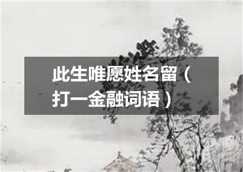 此生唯愿姓名留（打一金融词语）