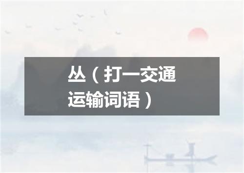丛（打一交通运输词语）