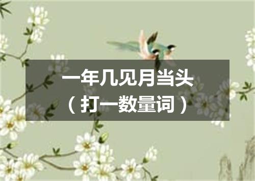 一年几见月当头（打一数量词）