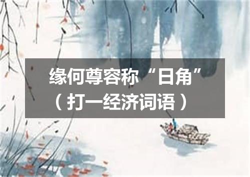 缘何尊容称“日角”（打一经济词语）