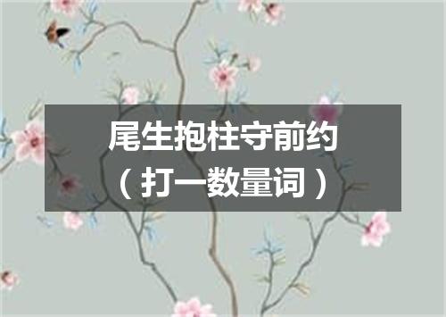 尾生抱柱守前约（打一数量词）