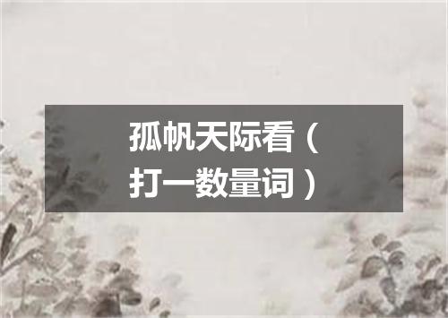 孤帆天际看（打一数量词）