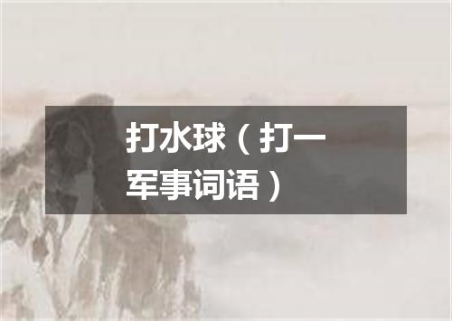 打水球（打一军事词语）
