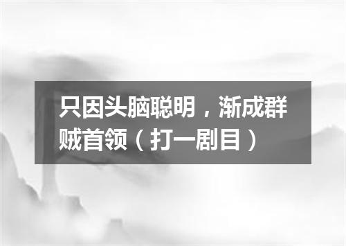 只因头脑聪明，渐成群贼首领（打一剧目）