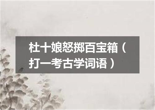 杜十娘怒掷百宝箱（打一考古学词语）