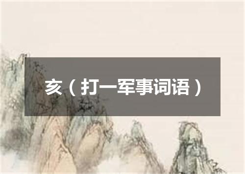 亥（打一军事词语）