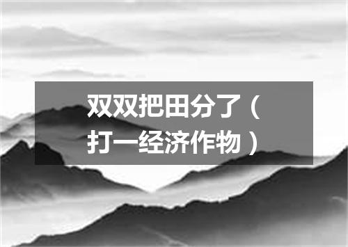 双双把田分了（打一经济作物）