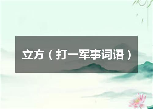 立方（打一军事词语）