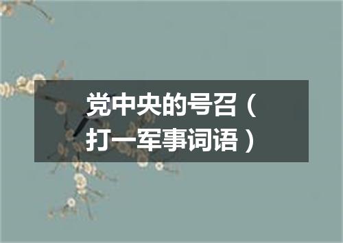 党中央的号召（打一军事词语）