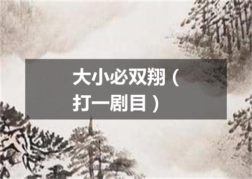 大小必双翔（打一剧目）
