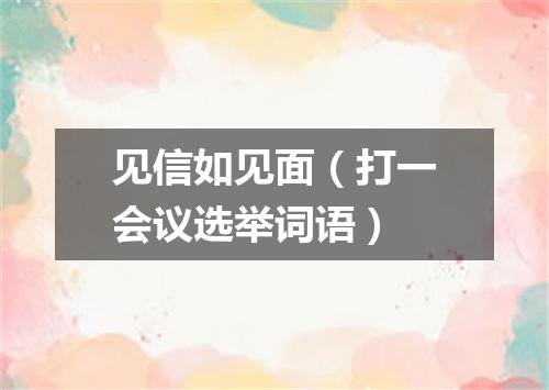 见信如见面（打一会议选举词语）