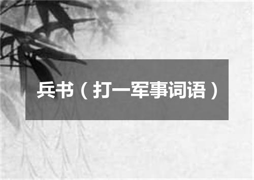 兵书（打一军事词语）