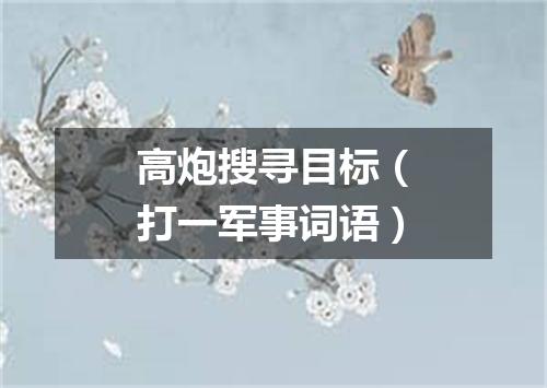 高炮搜寻目标（打一军事词语）