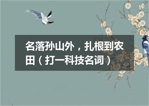 名落孙山外，扎根到农田（打一科技名词）