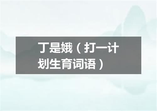 丁是娥（打一计划生育词语）