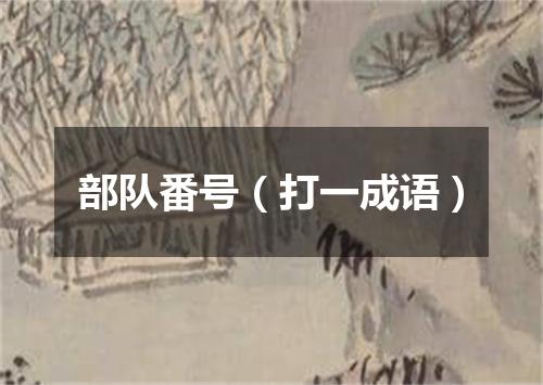 部队番号（打一成语）