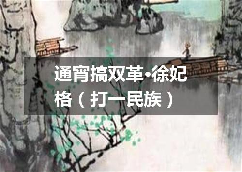 通宵搞双革·徐妃格（打一民族）