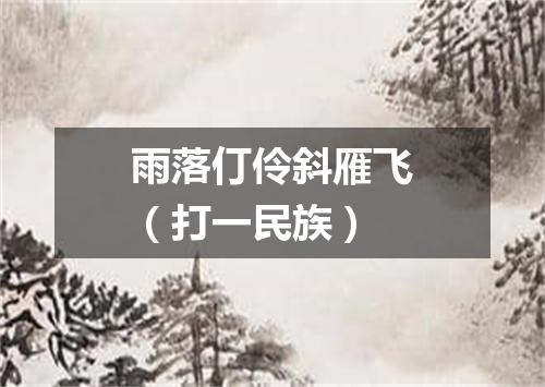 雨落仃伶斜雁飞（打一民族）