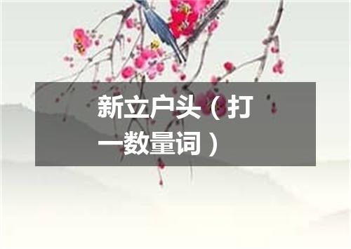 新立户头（打一数量词）