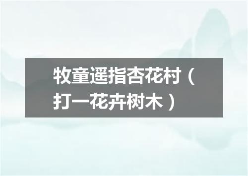 牧童遥指杏花村（打一花卉树木）