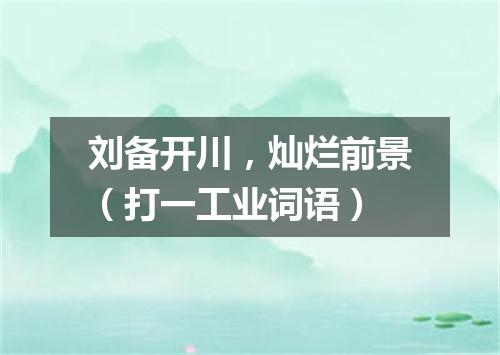 刘备开川，灿烂前景（打一工业词语）
