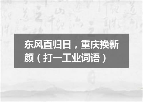 东风直归日，重庆换新颜（打一工业词语）
