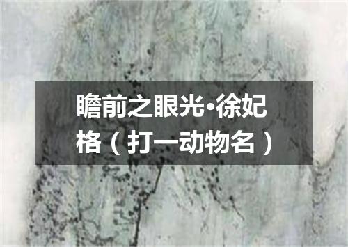 瞻前之眼光·徐妃格（打一动物名）