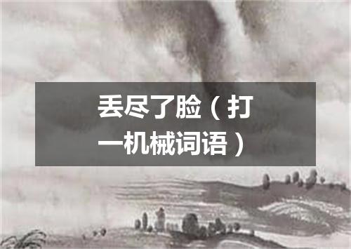 丢尽了脸（打一机械词语）