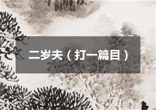 二岁夫（打一篇目）