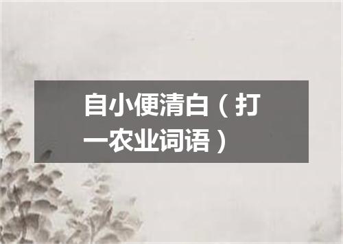 自小便清白（打一农业词语）