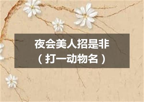 夜会美人招是非（打一动物名）