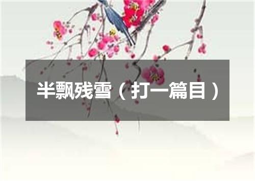 半飘残雪（打一篇目）