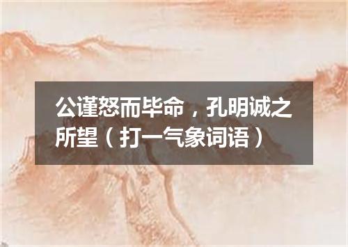 公谨怒而毕命，孔明诚之所望（打一气象词语）