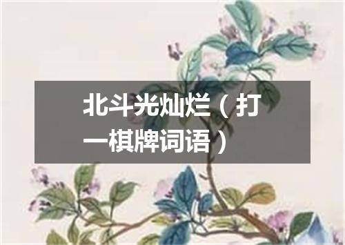 北斗光灿烂（打一棋牌词语）