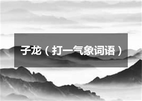 子龙（打一气象词语）