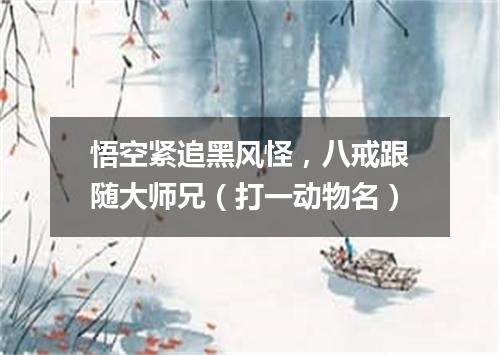悟空紧追黑风怪，八戒跟随大师兄（打一动物名）