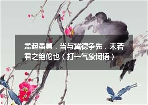 孟起虽勇，当与翼德争先，未若君之绝伦也（打一气象词语）