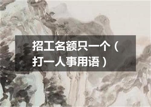 招工名额只一个（打一人事用语）