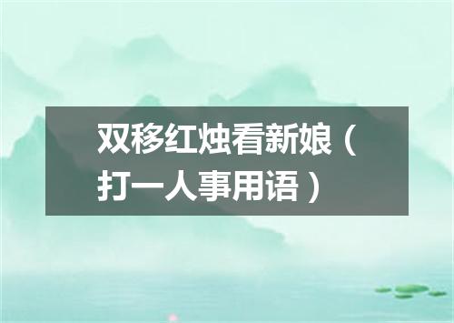 双移红烛看新娘（打一人事用语）