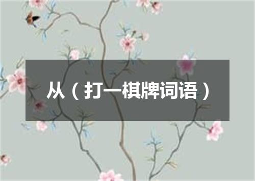 从（打一棋牌词语）
