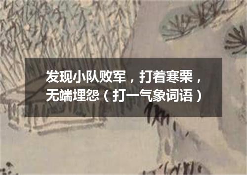发现小队败军，打着寒栗，无端埋怨（打一气象词语）