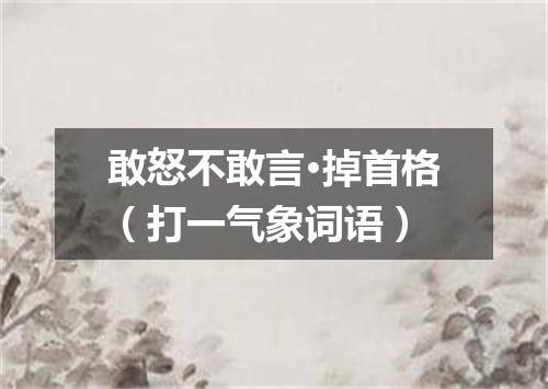 敢怒不敢言·掉首格（打一气象词语）