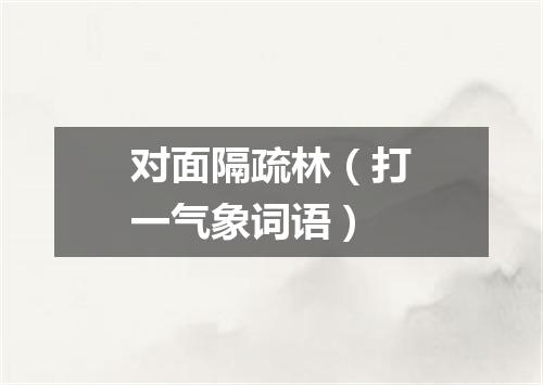 对面隔疏林（打一气象词语）