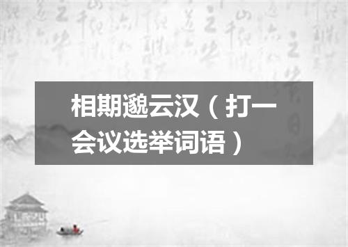 相期邈云汉（打一会议选举词语）