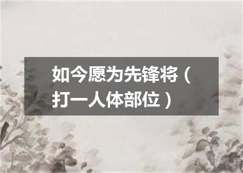 如今愿为先锋将（打一人体部位）