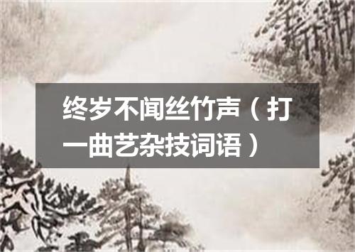 终岁不闻丝竹声（打一曲艺杂技词语）