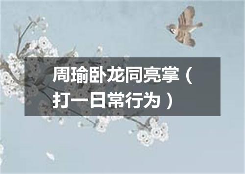 周瑜卧龙同亮掌（打一日常行为）