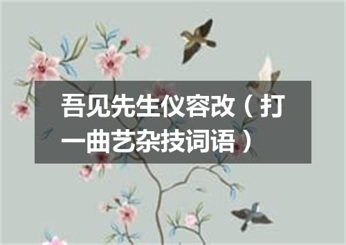 吾见先生仪容改（打一曲艺杂技词语）