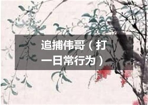 追捕伟哥（打一日常行为）