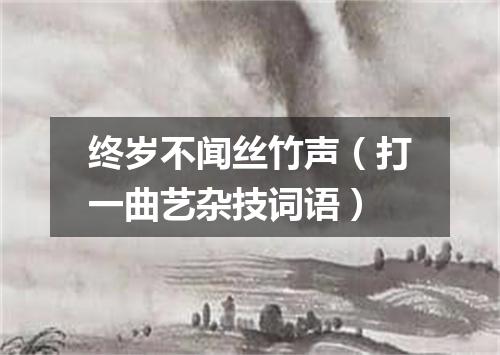 终岁不闻丝竹声（打一曲艺杂技词语）
